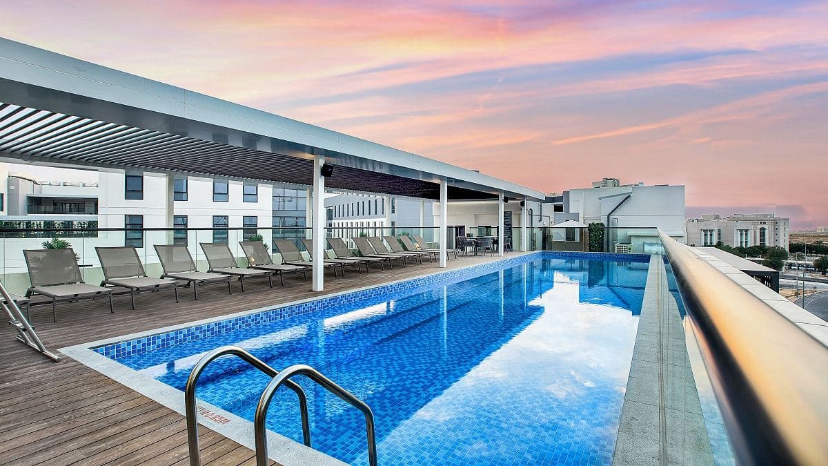 Rooftop swimming pool at the Myriad
